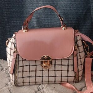 Girls plaid look purse